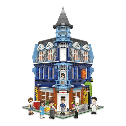 Xingbao MOC Building Block Set: Street City Expert Europa Dining Room, Model XB01007