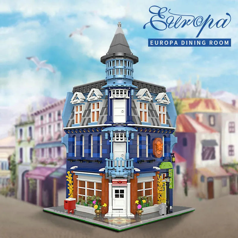 Xingbao MOC Building Block Set: Street City Expert Europa Dining Room, Model XB01007
