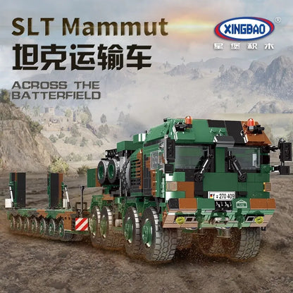 Xingbao MOC Building Block Set: WW2 Military Tank Transporter Vehicle, Model XB06046