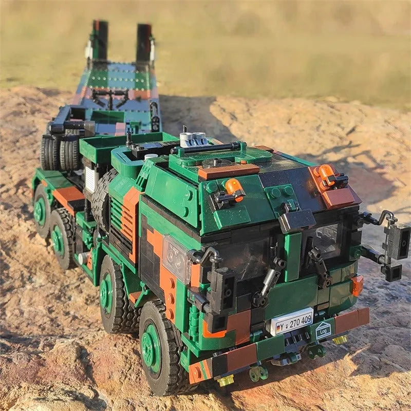 Xingbao MOC Building Block Set: WW2 Military Tank Transporter Vehicle, Model XB06046