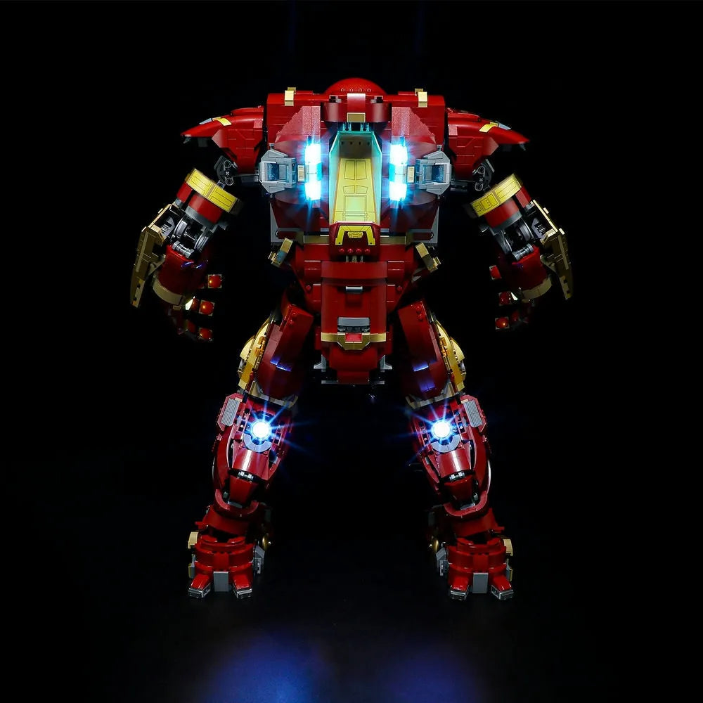YEBRICKS LED Light Kit for 76210 The Hulkbuster MK44 (Lights Only), Model L-76210