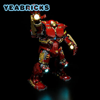 YEBRICKS LED Light Kit for 76210 The Hulkbuster MK44 (Lights Only), Model L-76210