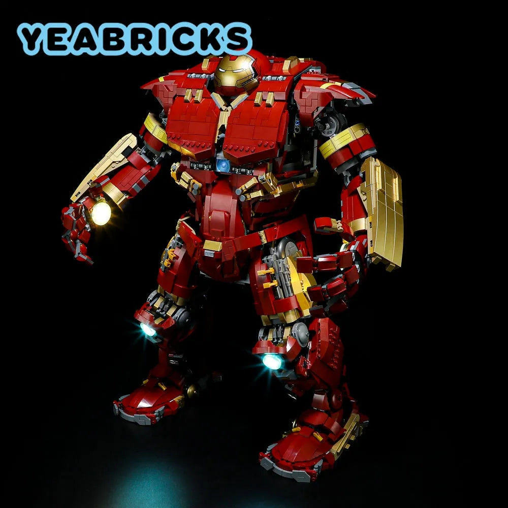 YEBRICKS LED Light Kit for 76210 The Hulkbuster MK44 (Lights Only), Model L-76210