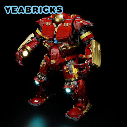YEBRICKS LED Light Kit for 76210 The Hulkbuster MK44 (Lights Only), Model L-76210