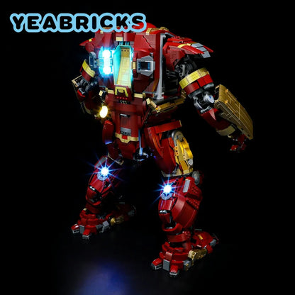 YEBRICKS LED Light Kit for 76210 The Hulkbuster MK44 (Lights Only), Model L-76210