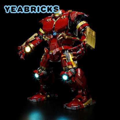 YEBRICKS LED Light Kit for 76210 The Hulkbuster MK44 (Lights Only), Model L-76210