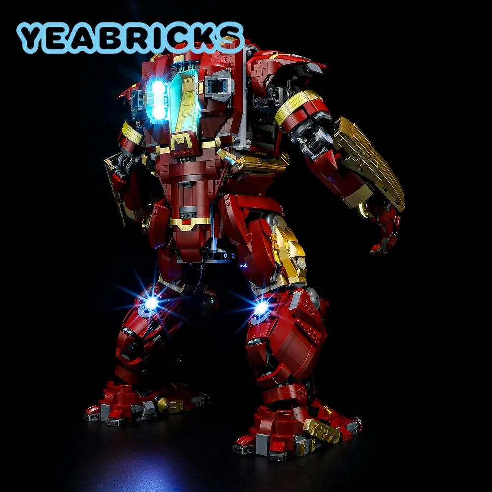 YEBRICKS LED Light Kit for 76210 The Hulkbuster MK44 (Lights Only), Model L-76210