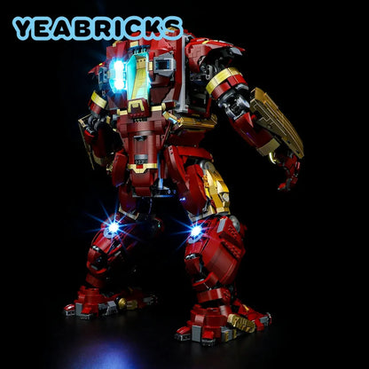 YEBRICKS LED Light Kit for 76210 The Hulkbuster MK44 (Lights Only), Model L-76210