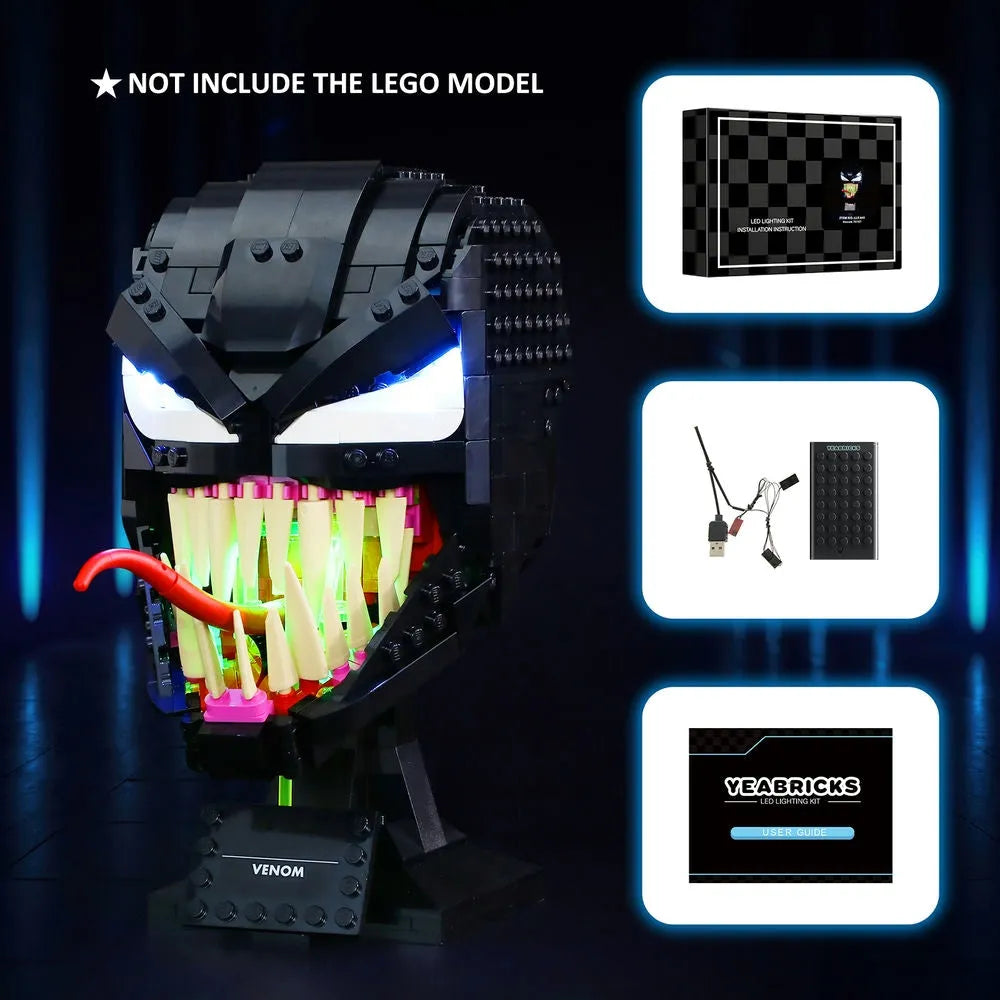 YEBRICKS LED Light Kit for 76187 The Venom (Lights Only), Model L-76187