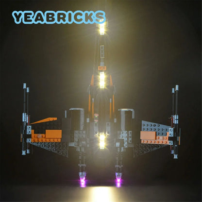 YEBRICKS LED Light Kit for 75102 Poe X-Wing Fighter (Lights Only), Model L-75102