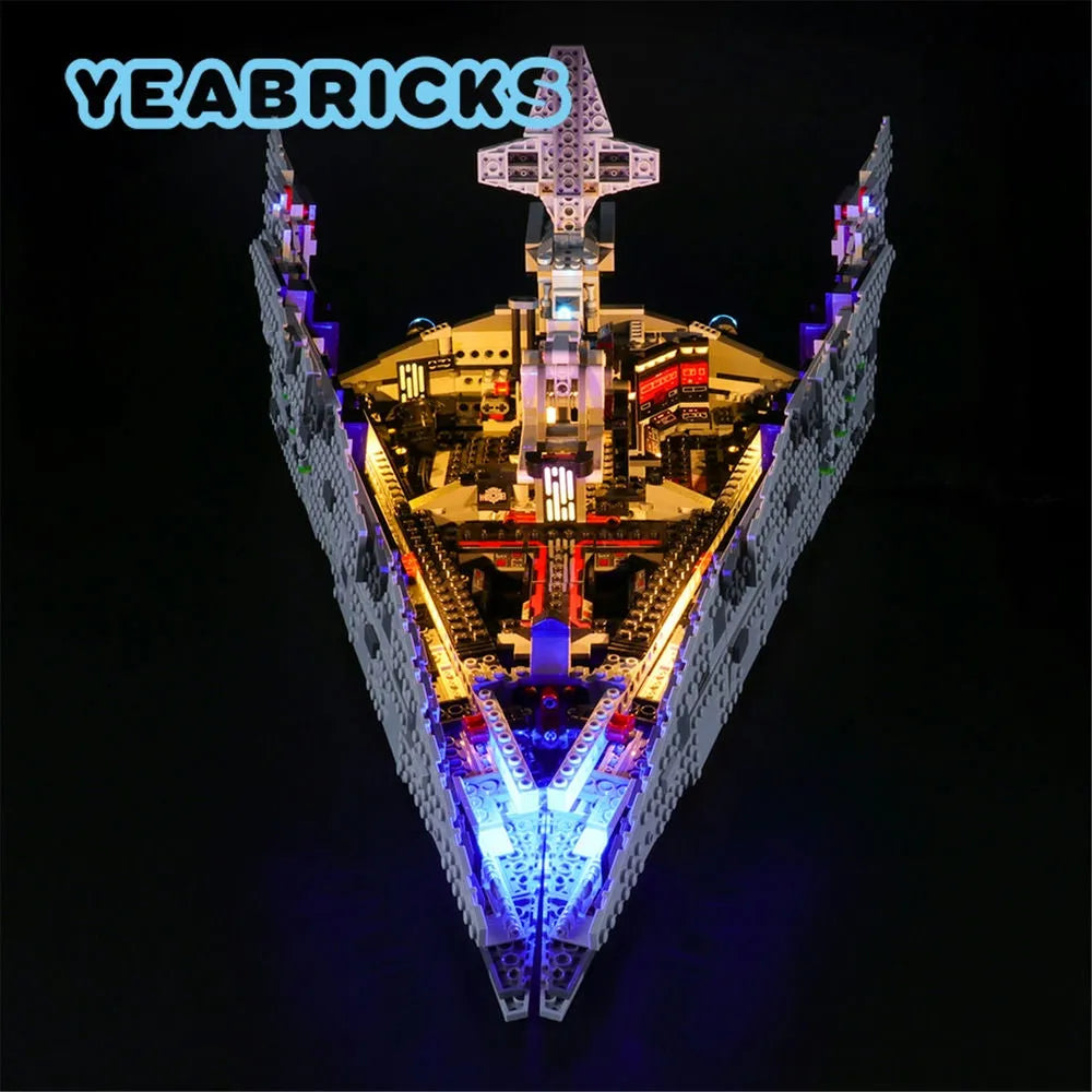 YEBRICKS LED Light Kit for 75190 First Order Star Destroyer (Lights Only), Model L-75190