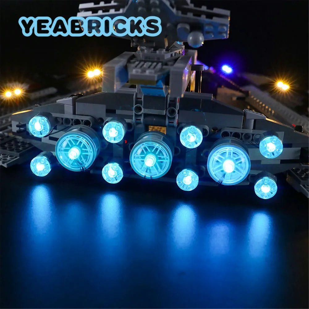 YEBRICKS LED Light Kit for 75190 First Order Star Destroyer (Lights Only), Model L-75190