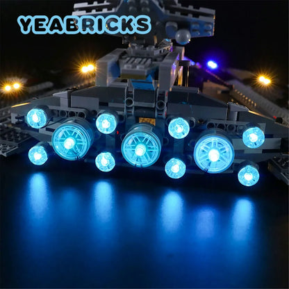 YEBRICKS LED Light Kit for 75190 First Order Star Destroyer (Lights Only), Model L-75190