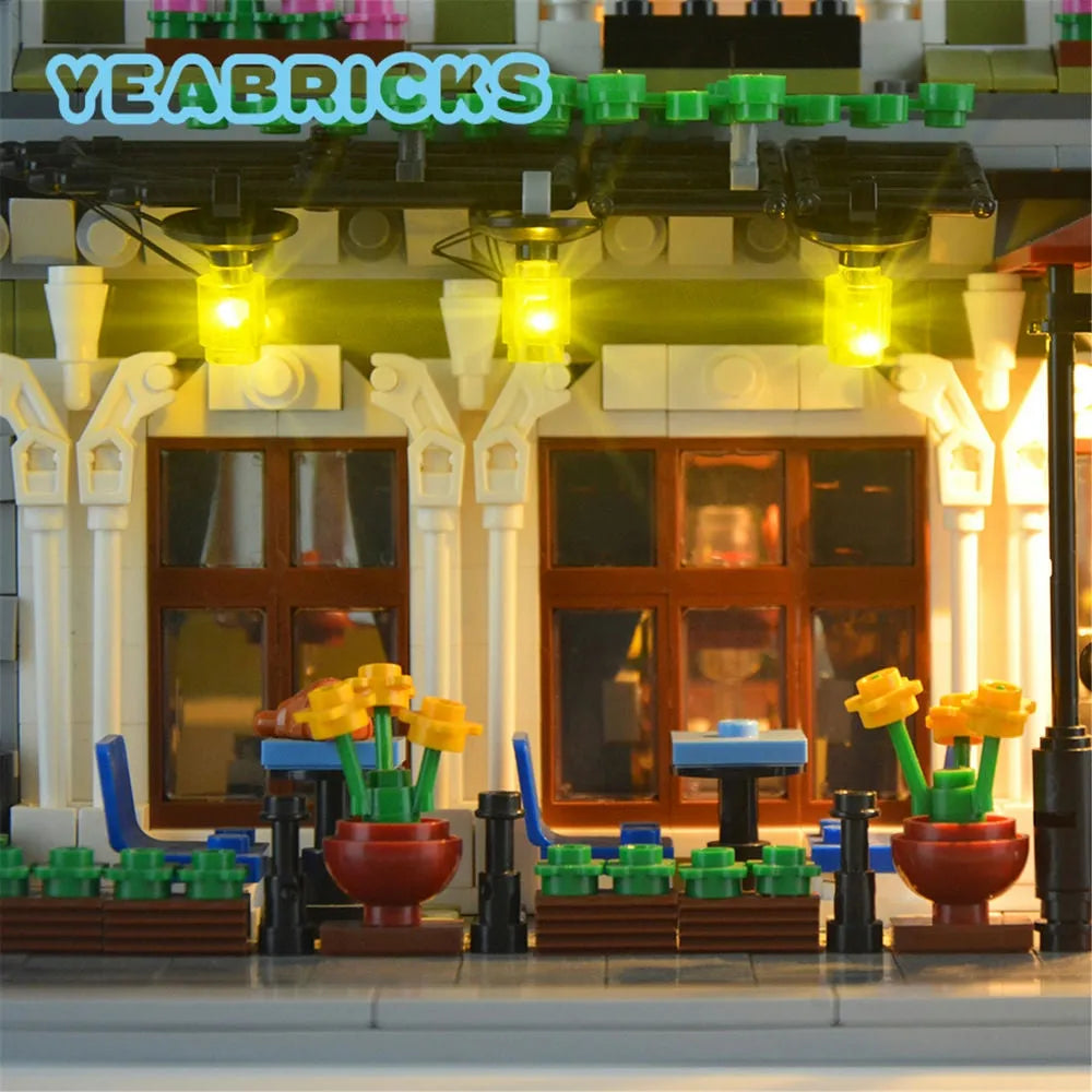 YEBRICKS LED Light Kit for 10243 The Parisian Restaurant (Lights Only), Model L-10243