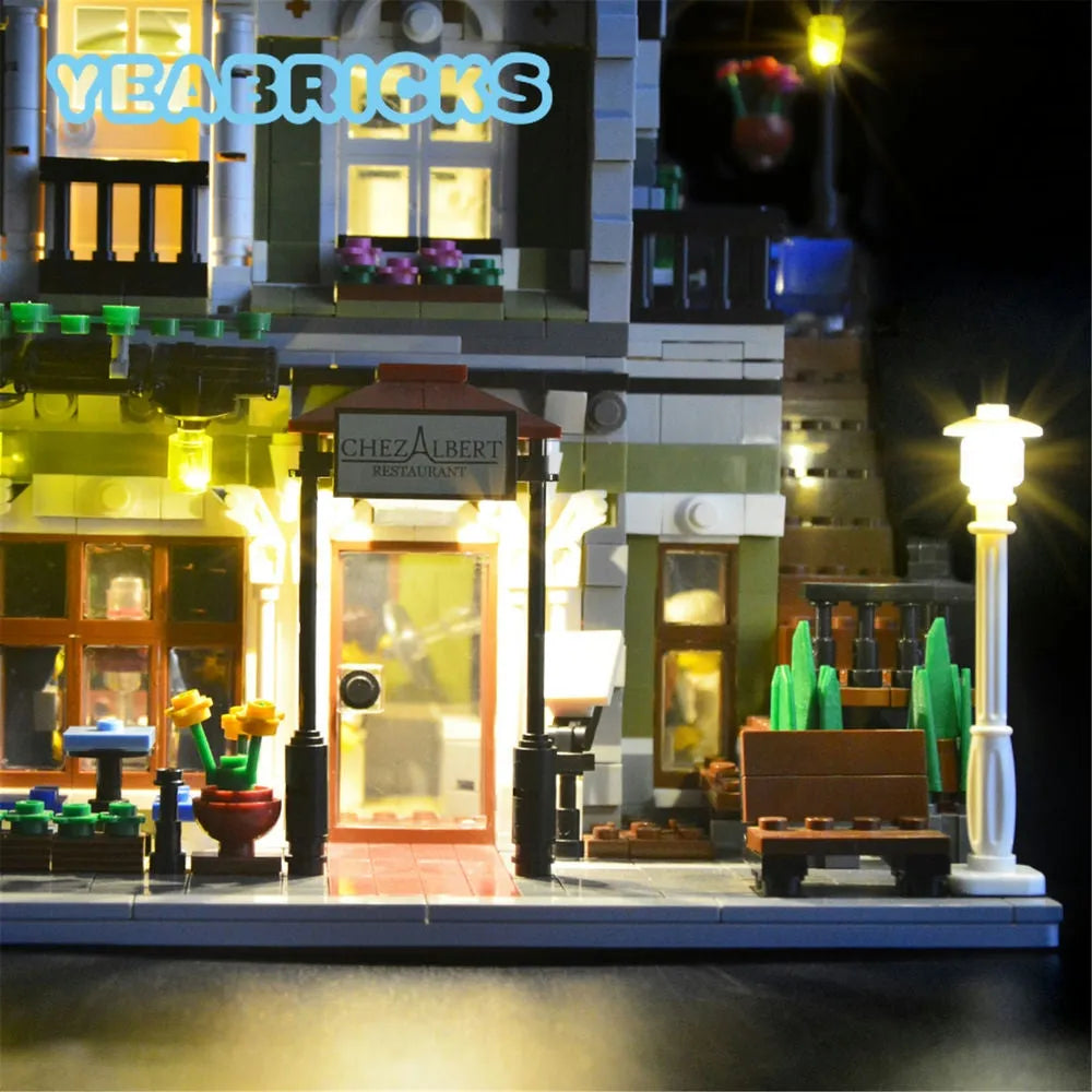 YEBRICKS LED Light Kit for 10243 The Parisian Restaurant (Lights Only), Model L-10243