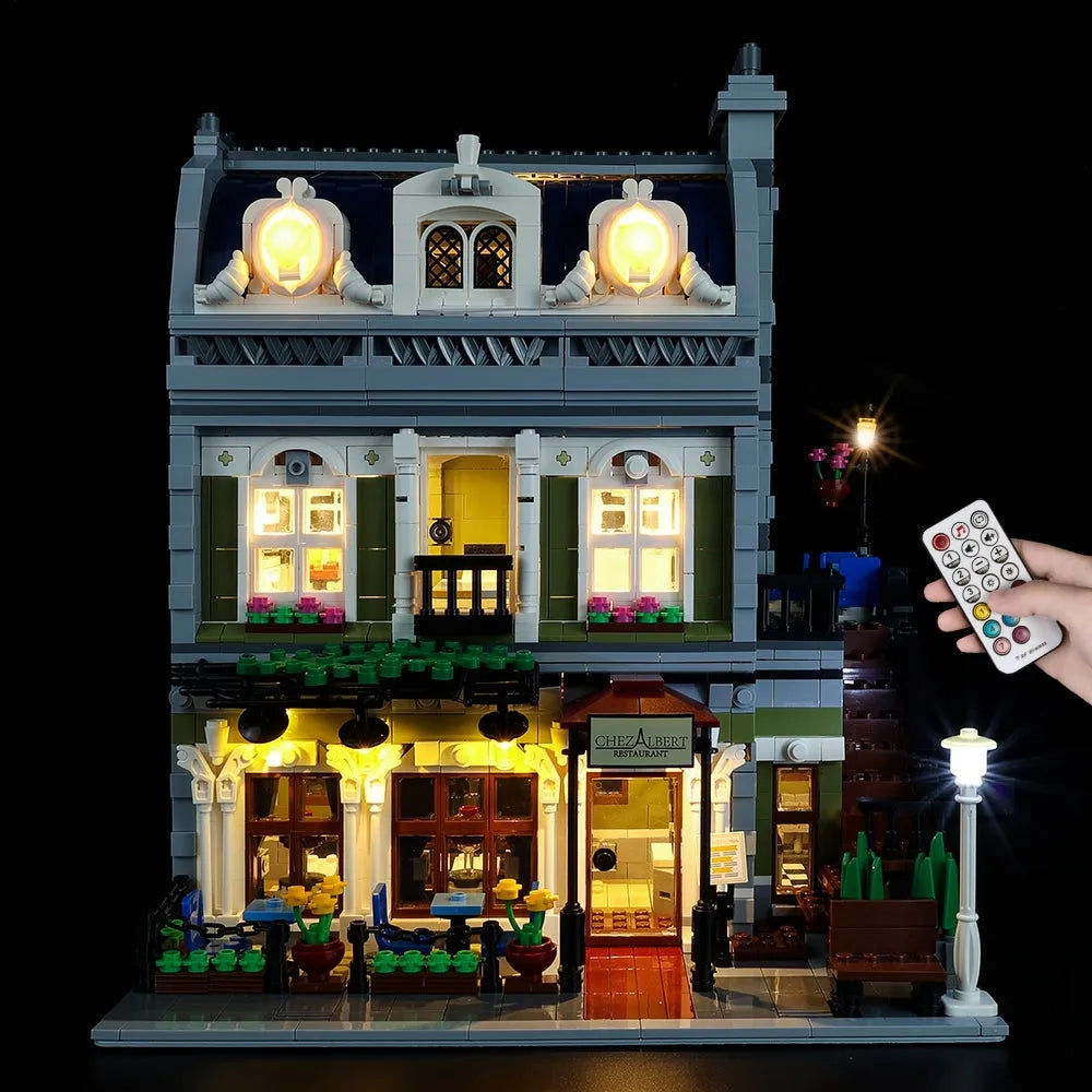YEBRICKS LED Light Kit for 10243 The Parisian Restaurant (Lights Only), Model L-10243
