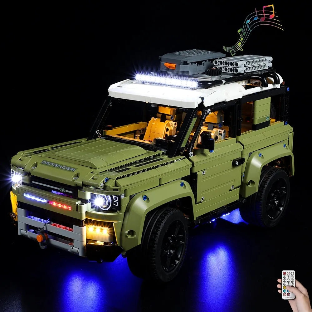 YEBRICKS LED Light Kit for 42110 Technic Defender Car (Lights Only), Model L-42110