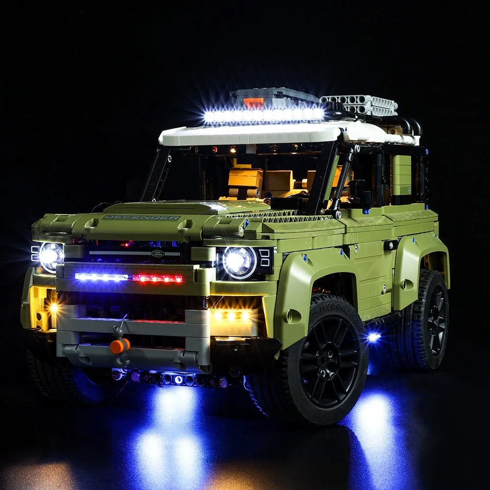 YEBRICKS LED Light Kit for 42110 Technic Defender Car (Lights Only), Model L-42110