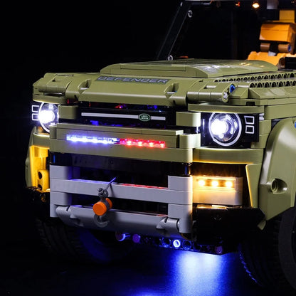 YEBRICKS LED Light Kit for 42110 Technic Defender Car (Lights Only), Model L-42110