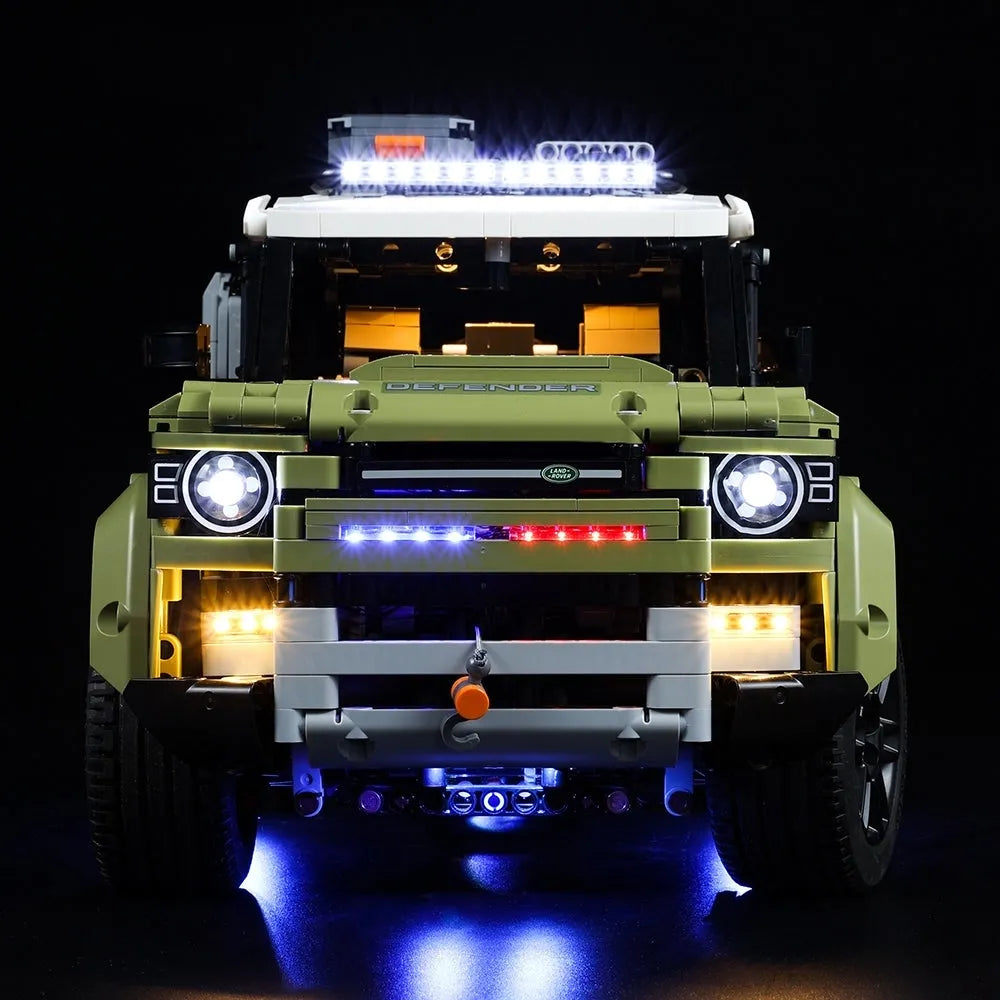 YEBRICKS LED Light Kit for 42110 Technic Defender Car (Lights Only), Model L-42110