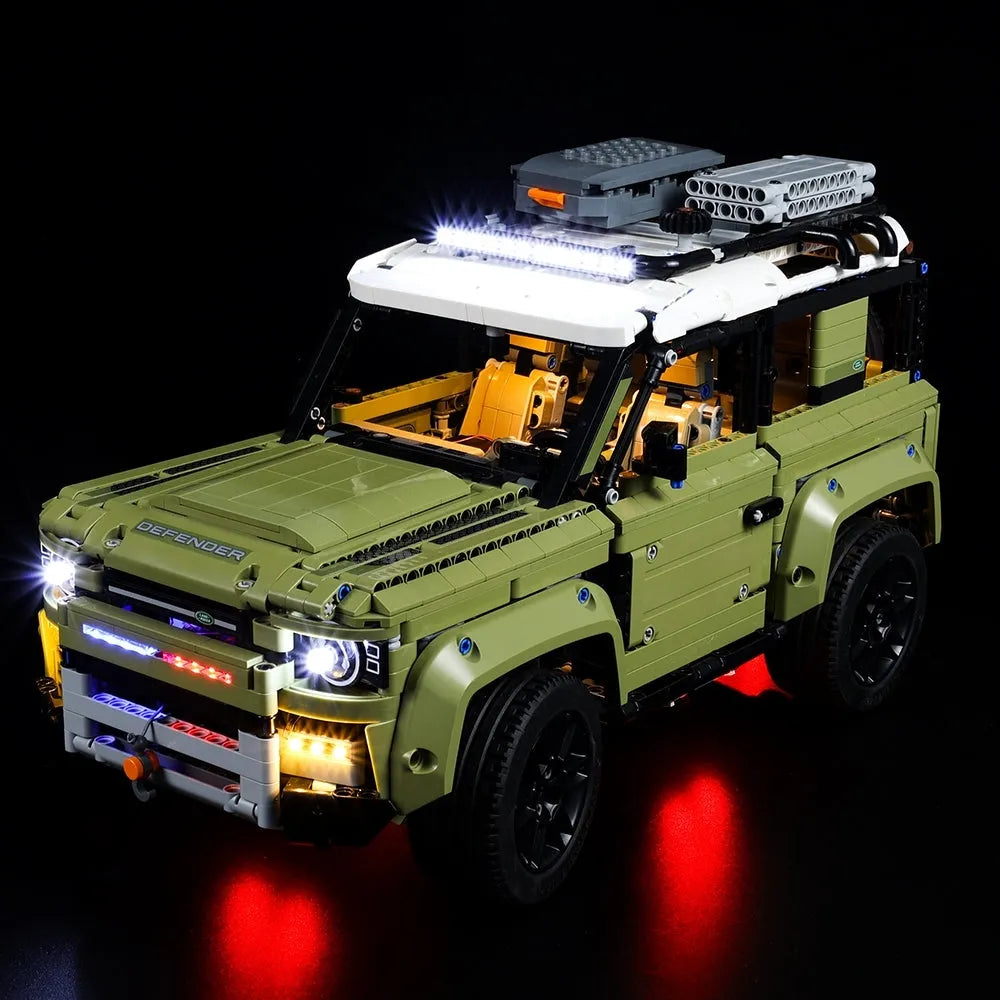 YEBRICKS LED Light Kit for 42110 Technic Defender Car (Lights Only), Model L-42110