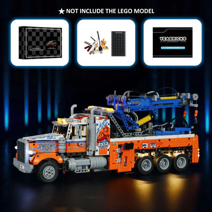 YEBRICKS LED Light Kit for 42128 Heavy-Duty Tow Truck (Lights Only), Model L-42128