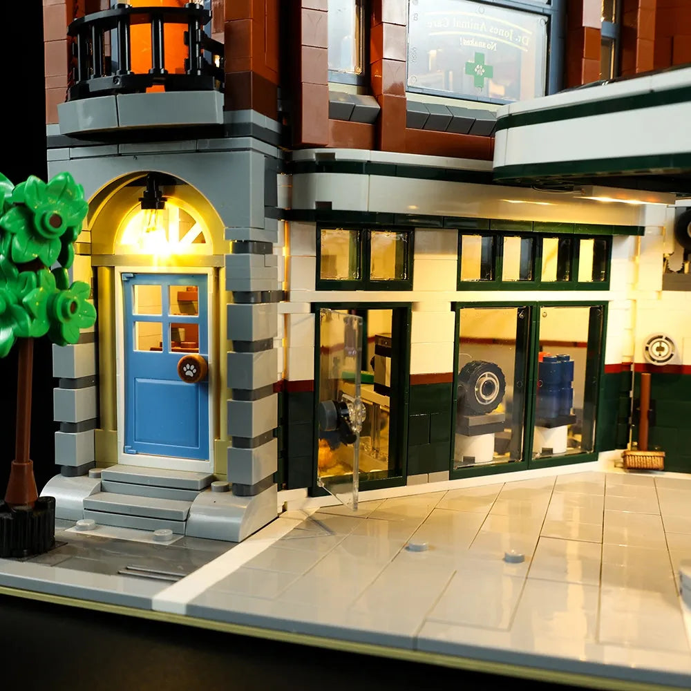 YEBRICKS LED Light Kit for 10264 Corner Garage (Lights Only), Model L-10264