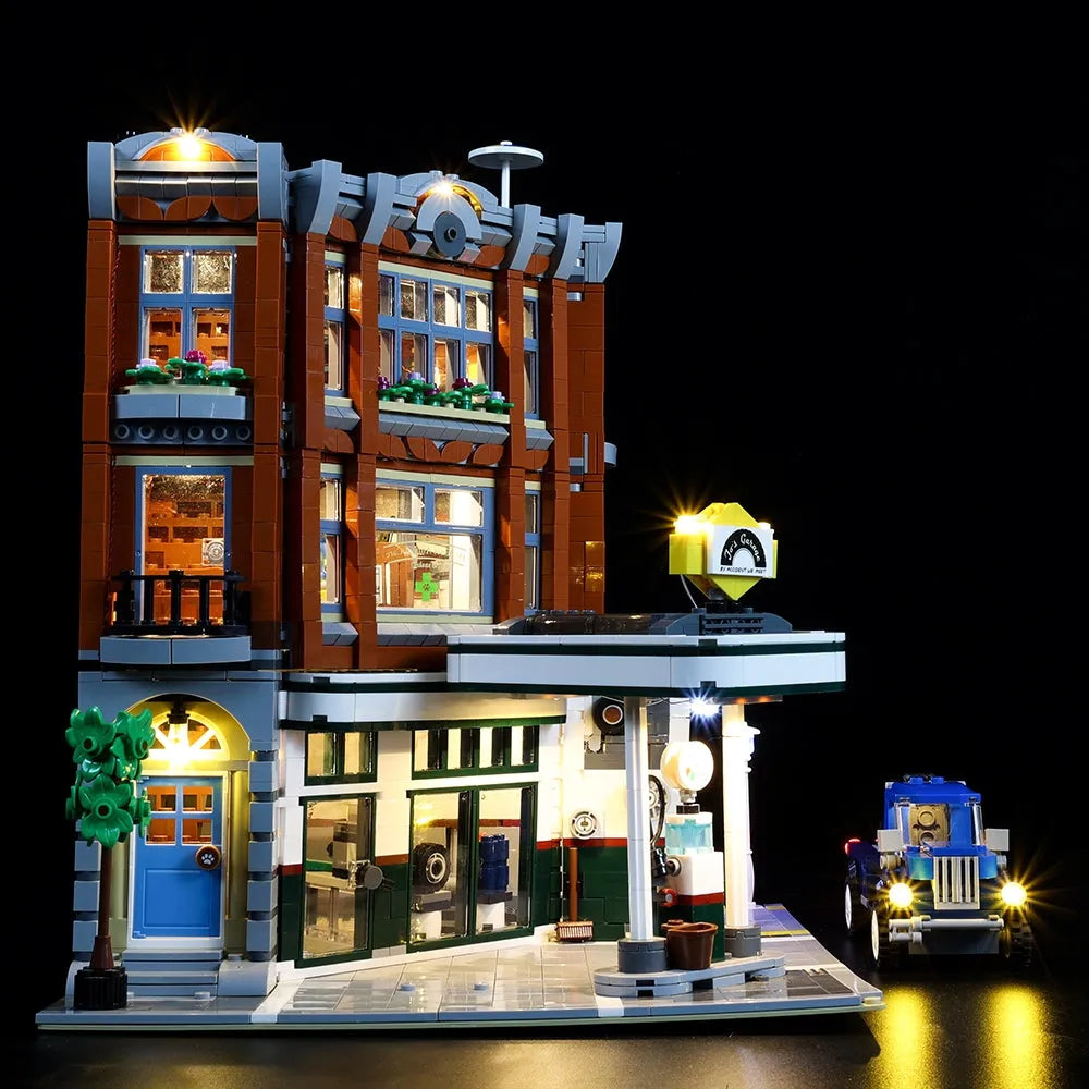 YEBRICKS LED Light Kit for 10264 Corner Garage (Lights Only), Model L-10264
