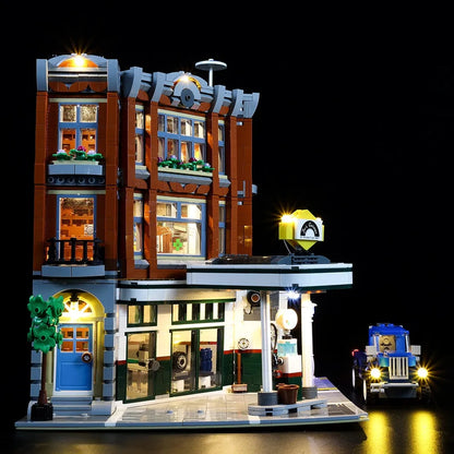 YEBRICKS LED Light Kit for 10264 Corner Garage (Lights Only), Model L-10264