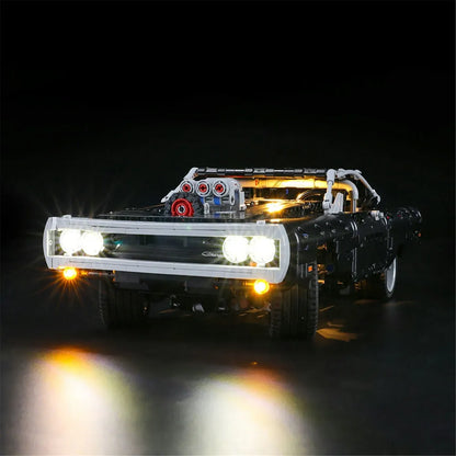 YEBRICKS LED Light Kit for 42111 Dom's Dodge Charger (Lights Only), Model L-42111