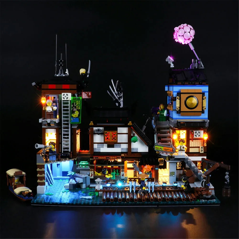 YEBRICKS LED Light Kit for 70657 Ninjago City Docks (Lights Only), Model L-70657