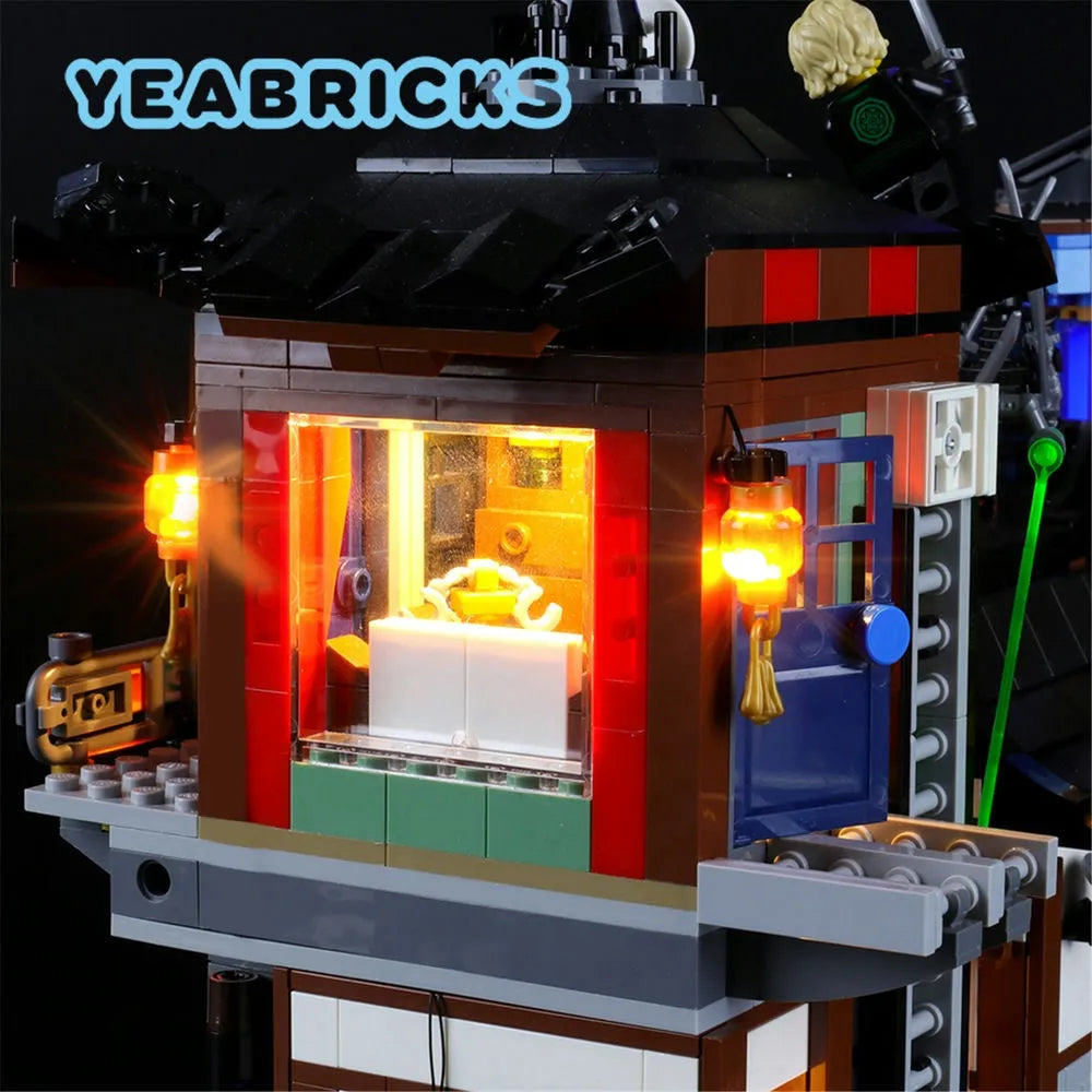 YEBRICKS LED Light Kit for 70657 Ninjago City Docks (Lights Only), Model L-70657
