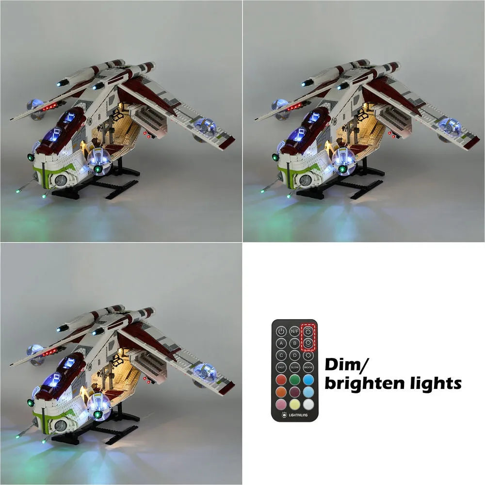 YEBRICKS LED Light Kit for 75309 The Republic Gunship (Lights Only), Model L-75309