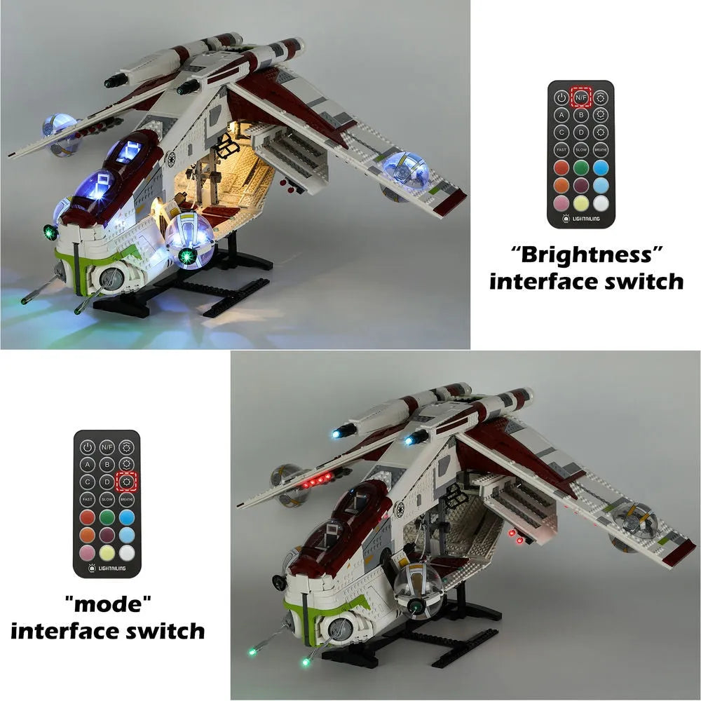 YEBRICKS LED Light Kit for 75309 The Republic Gunship (Lights Only), Model L-75309