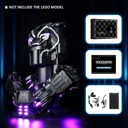 YEBRICKS LED Light Kit for 76215 The Black Panther (Lights Only), Model L-76215
