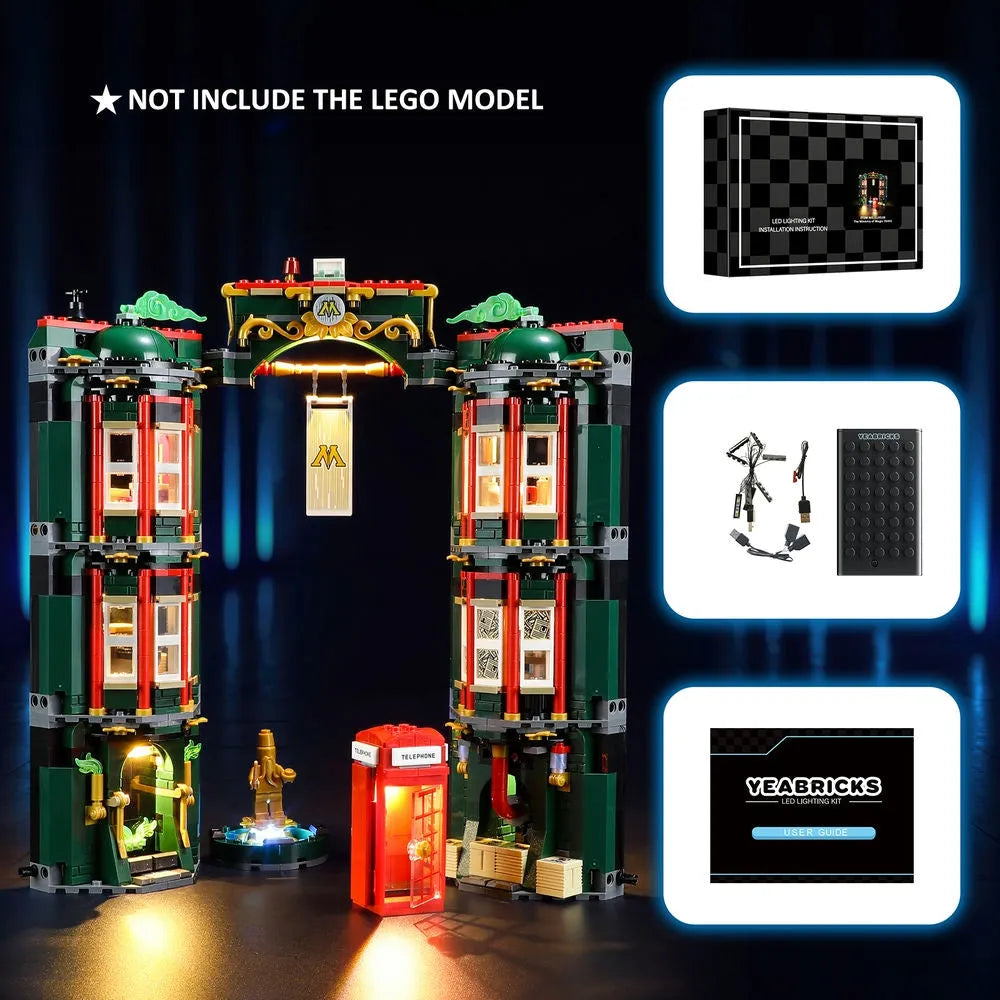 YEBRICKS LED Light Kit for 76403 The Ministry Of Magic (Lights Only), Model L-76403