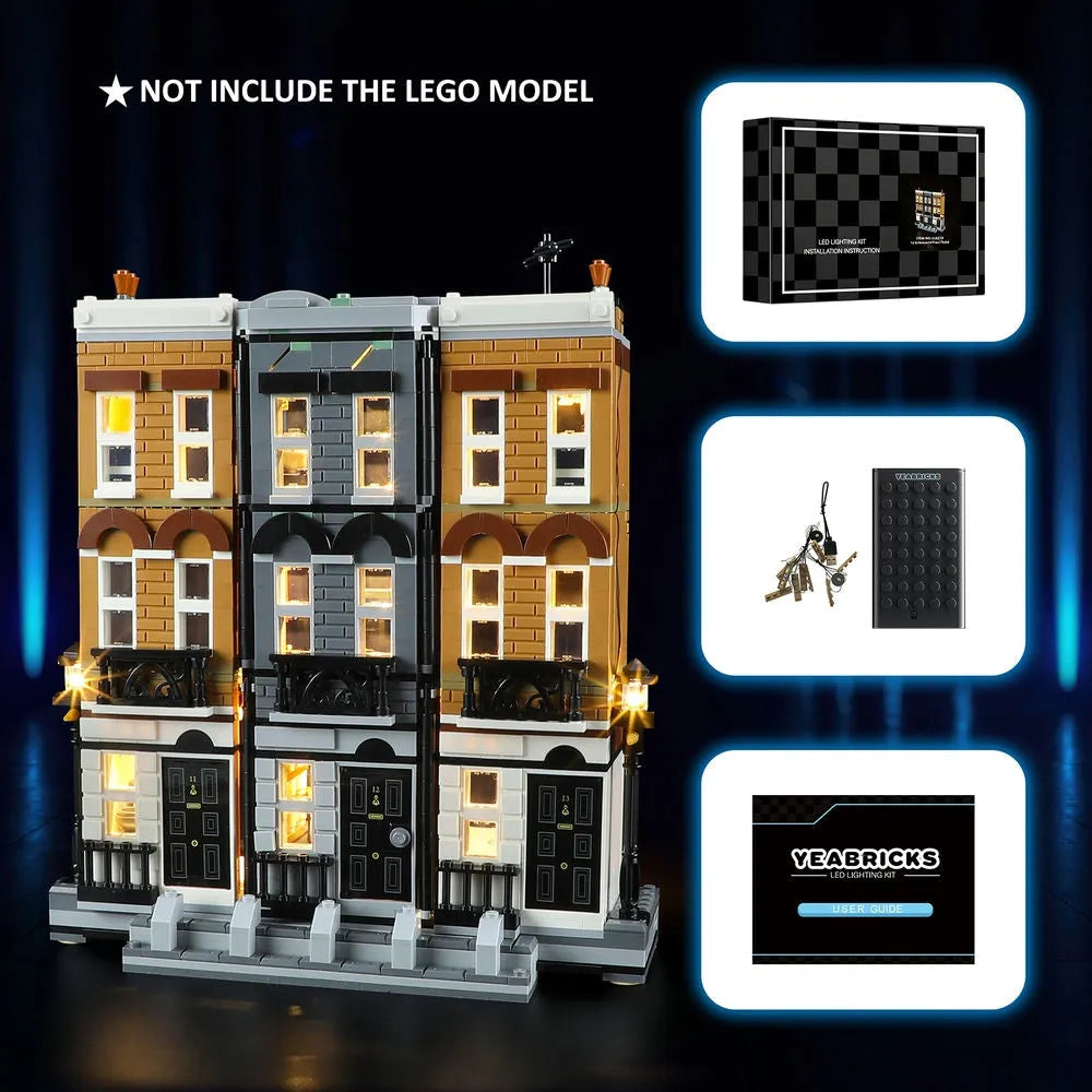 YEBRICKS LED Light Kit for 76408 12 Grimmauld Place (Lights Only), Model L-76408