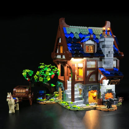 YEBRICKS LED Light Kit for 21325 Medieval Blacksmith (Lights Only), Model L-21325