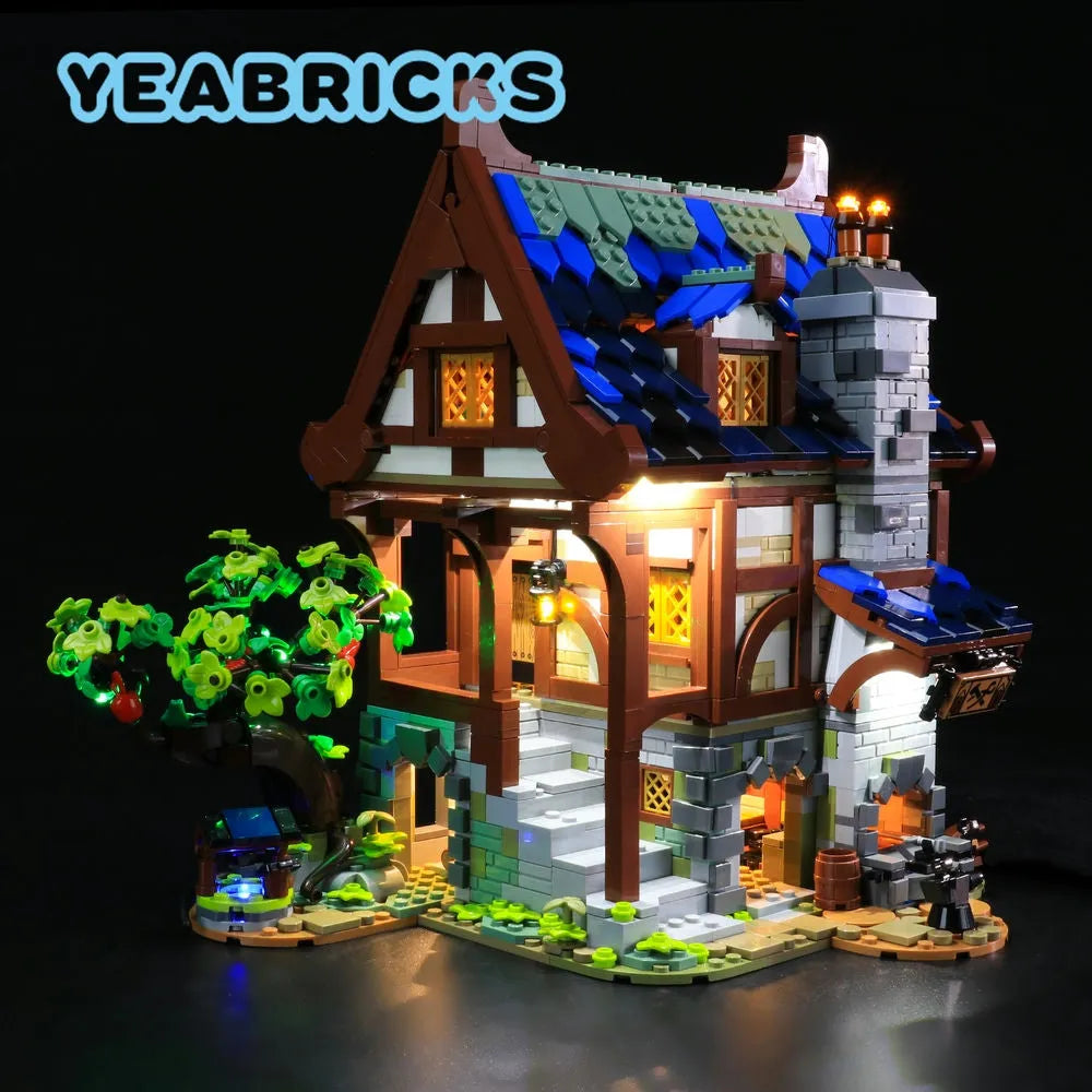 YEBRICKS LED Light Kit for 21325 Medieval Blacksmith (Lights Only), Model L-21325