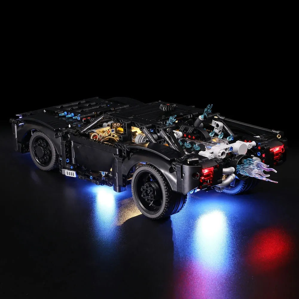 YEBRICKS LED Light Kit for 42127 The Batman Batmobile (Lights Only), Model L-42127