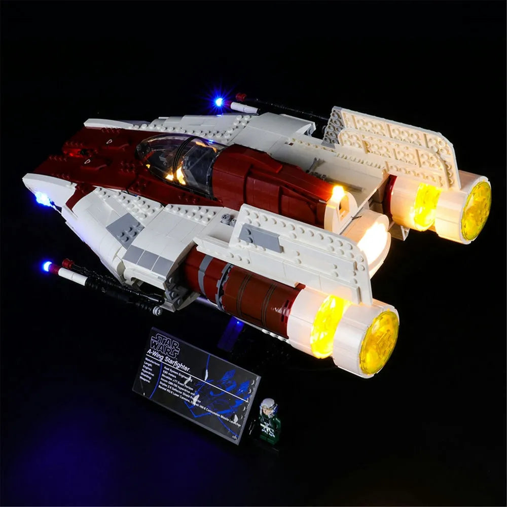 YEBRICKS LED Light Kit for 75275 A-Wing Starfighter (Lights Only), Model L-75275