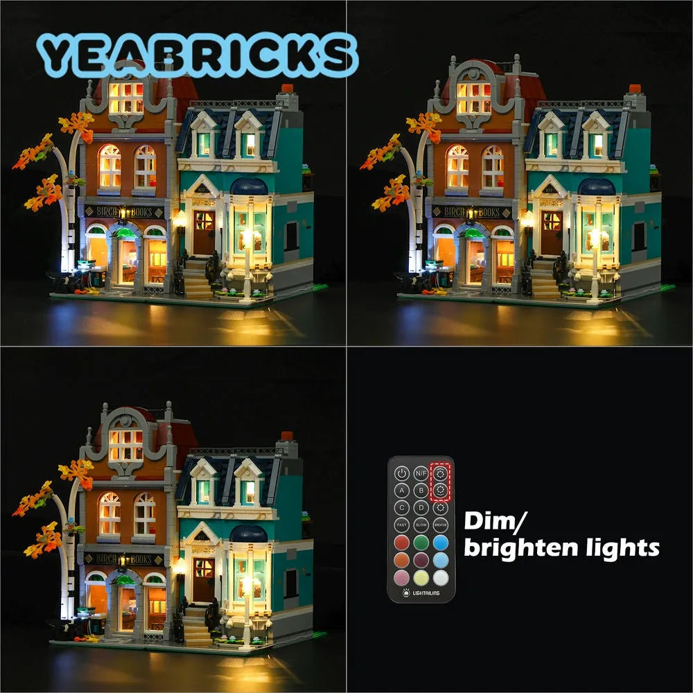 YEBRICKS LED Light Kit for 10270 The Bookshop (Lights Only), Model L-10270