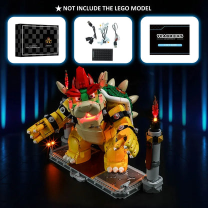 YEBRICKS LED Light Kit for 71411 The Mighty Bowser (Lights Only), Model L-71411