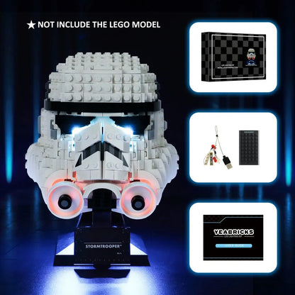 YEBRICKS LED Light Kit for 75276 Stormtrooper Helmet (Lights Only), Model L-75276