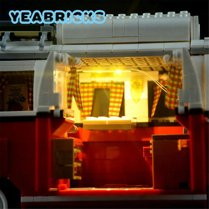 YEBRICKS LED Light Kit for 10220 Volkswagen T1 Camper Van (Lights Only), Model L-10220