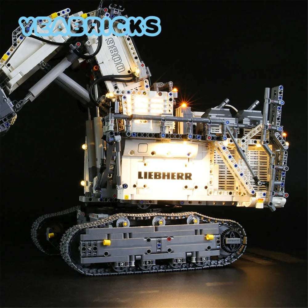 YEBRICKS LED Light Kit for 42100 Liebherr R 9800 Excavator (Lights Only), Model L-42100