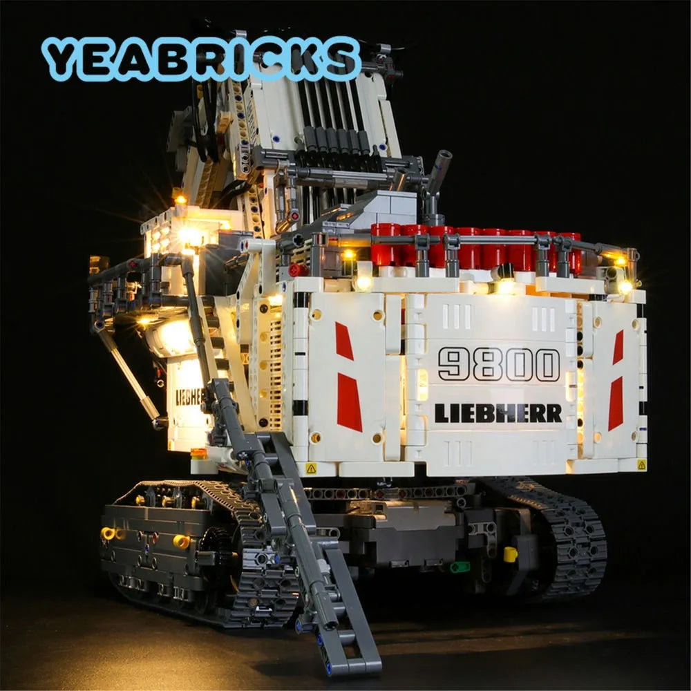 YEBRICKS LED Light Kit for 42100 Liebherr R 9800 Excavator (Lights Only), Model L-42100