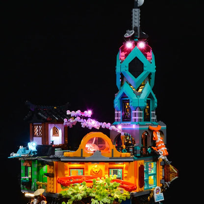 YEBRICKS LED Light Kit for 71741 Ninjago City Gardens (Lights Only), Model L-71741