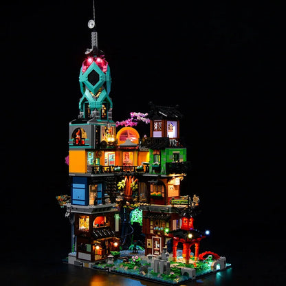 YEBRICKS LED Light Kit for 71741 Ninjago City Gardens (Lights Only), Model L-71741