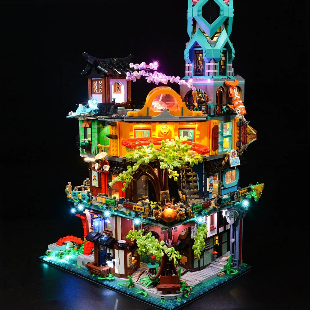 YEBRICKS LED Light Kit for 71741 Ninjago City Gardens (Lights Only), Model L-71741